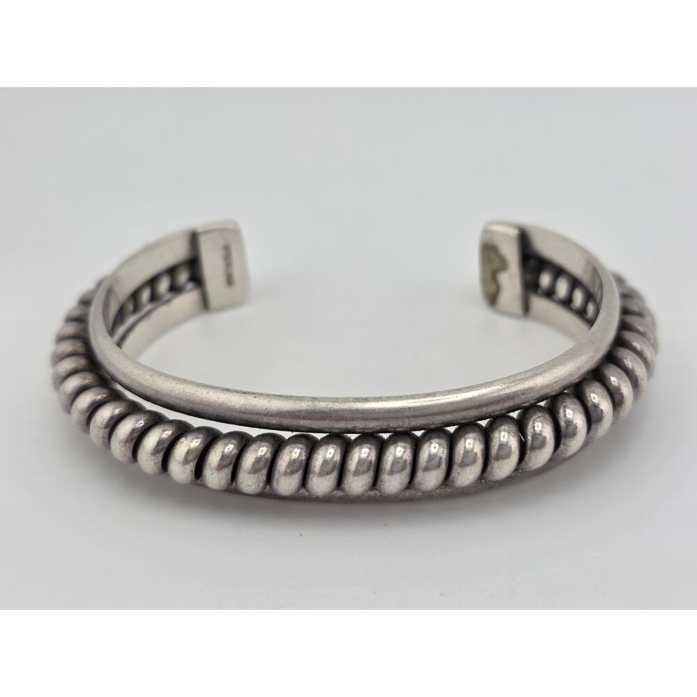 Native American Sterling Silver Twisted Cuff Bracelet - Picture 4 of 16